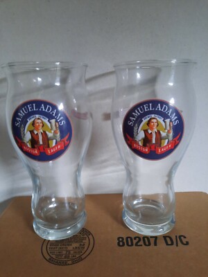 2 Samuel Adams Sensory Pint Beer Glass Boston Lager 30 Years of Independence 
