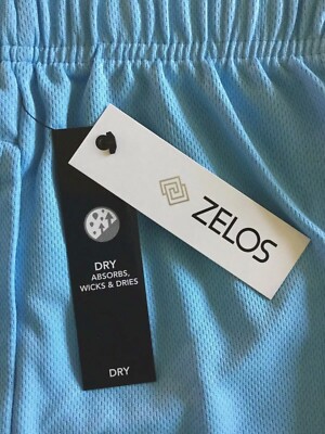 NWT ZELOS BRAND BOYS CAROLINA BLUE MESH ATHLETIC SHORTS ~ SIZE YOUTH LARGE