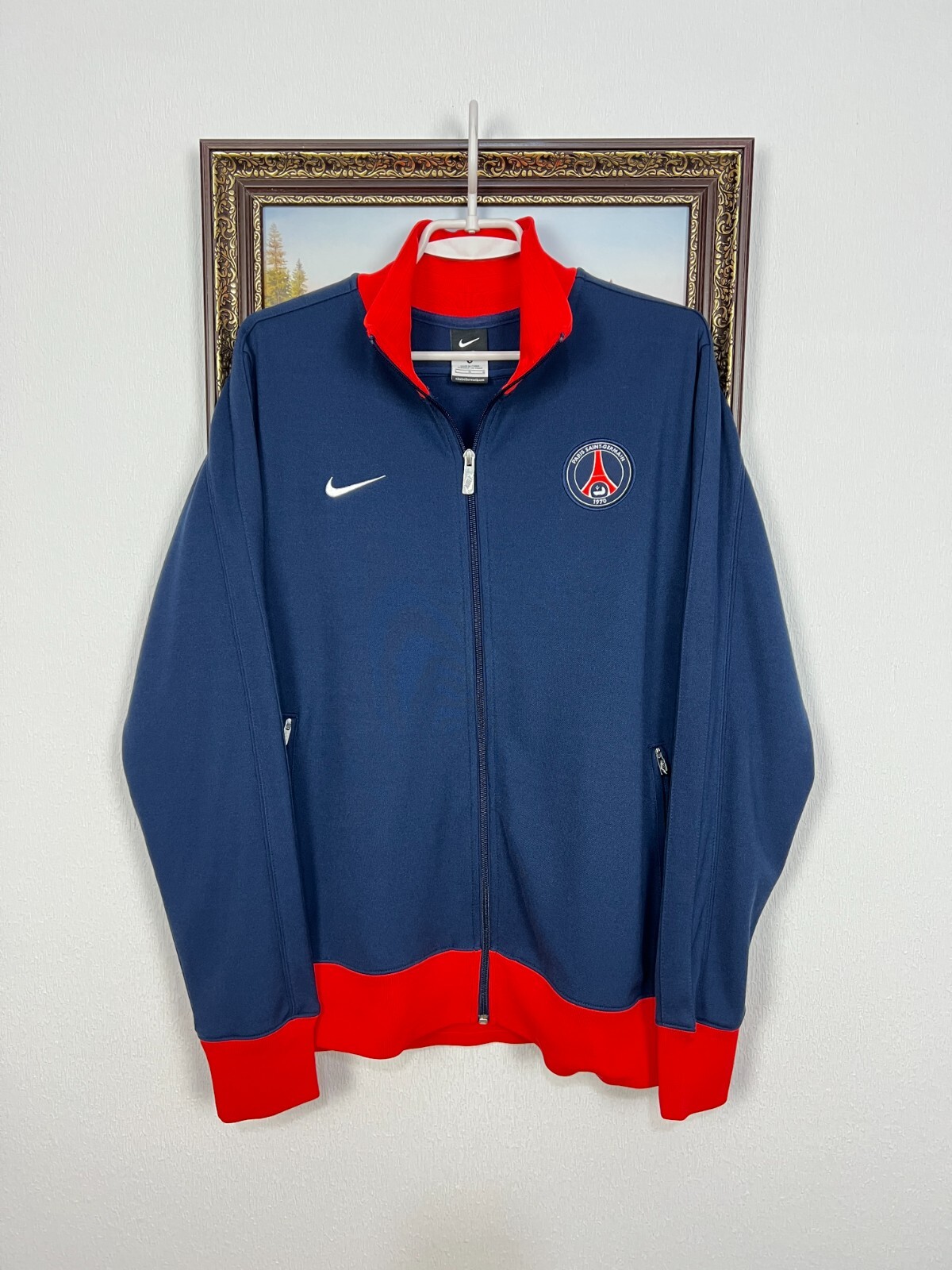 USED】 NIKE PSG jacket setup gray PSG Nike Tech Woven Jacket