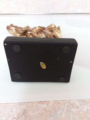 Beautiful Gold Fish Figurine Elevated from Base, Amazing Detail 10" tall