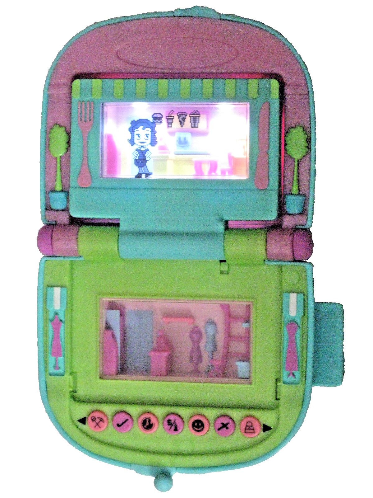 Pixel Chix Love 2 Shop Mall Flip Screen Teal Purse