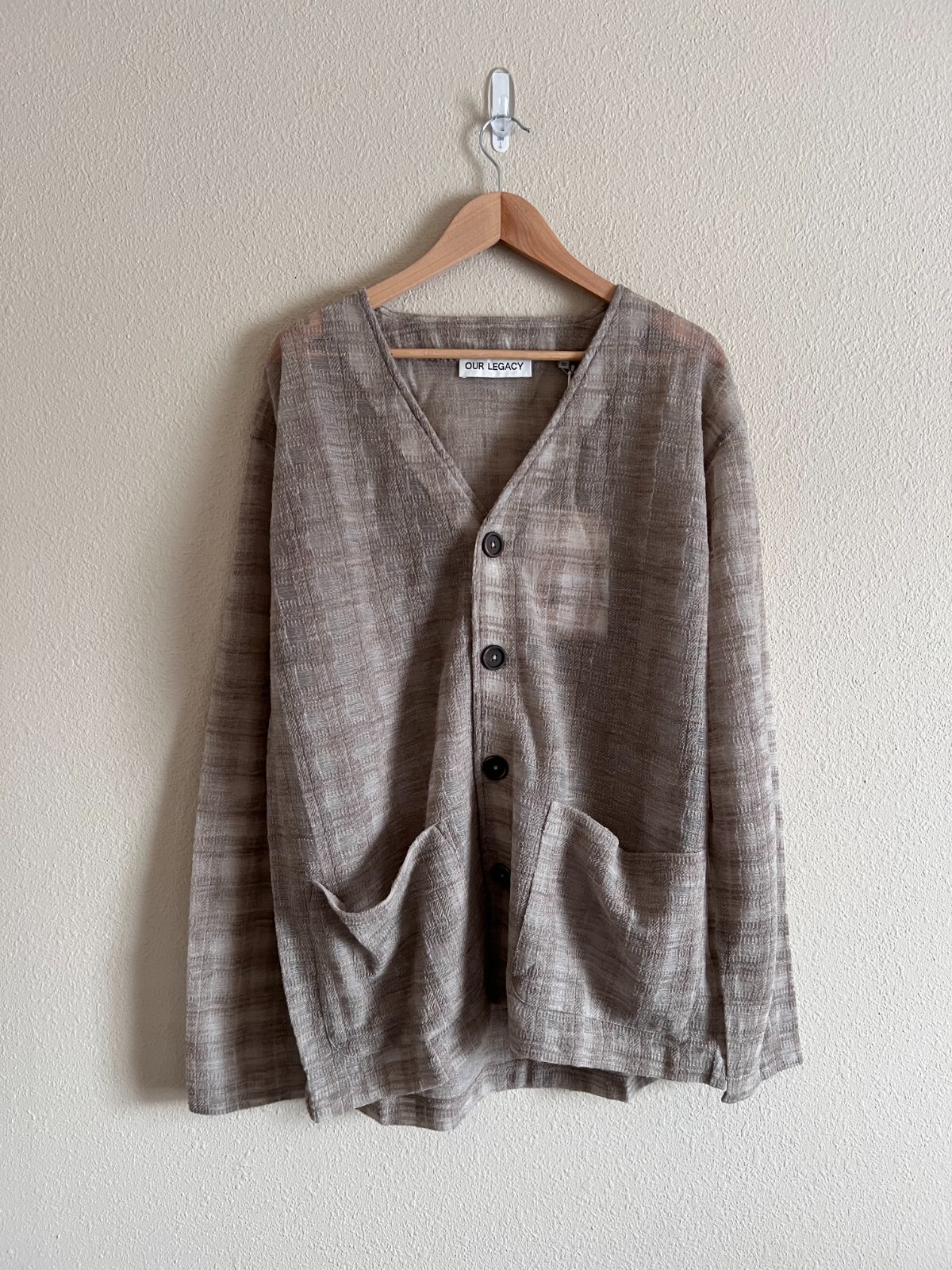OUR LEGACY｜CARDIGANS (CARDIGAN GREY DISINTEGRATION CHEC Our Legacy – Cardigan Grey Disintegration Check