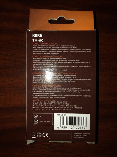 Korg TM-60 Tuner Metronome Black