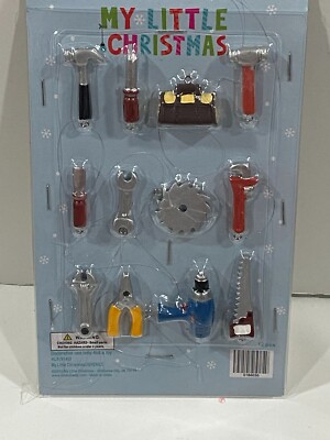 MY LITTLE CHRISTMAS 12 PIECE MINI CHRISTMAS POWER HAND TOOL 1''-1.75'' ORNAMENTS