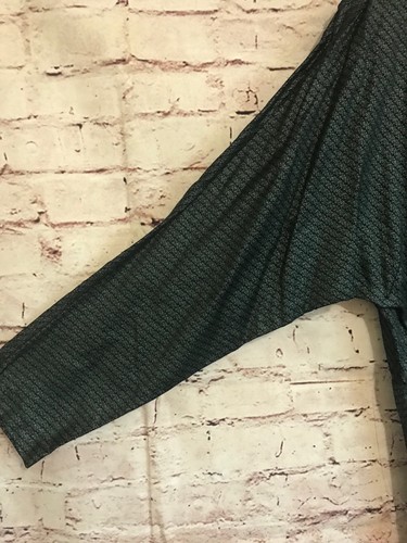 Vtg Tamotsu New York Green Printed Viscose Button Front Pleated Back Size L C33