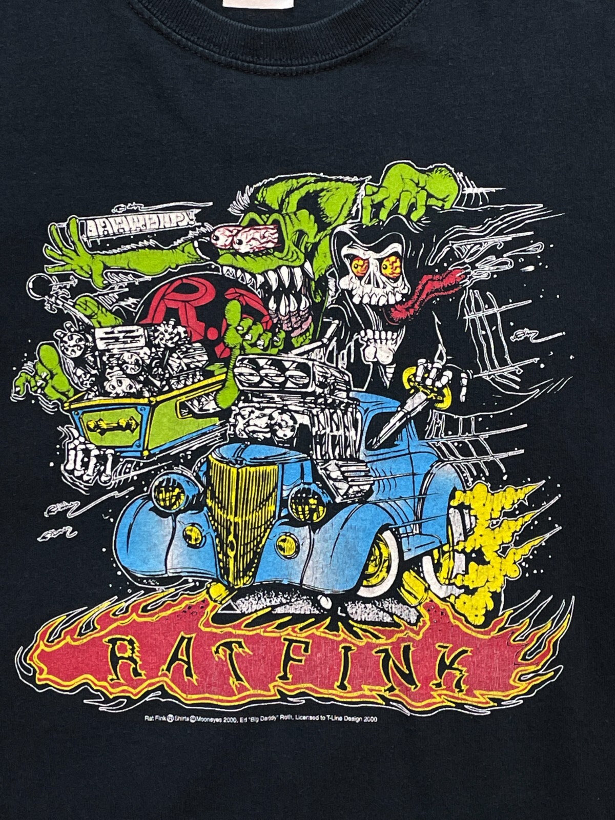 トップス 90s Rat Fink T Shirt Vintage 90's Rat Fink Large T-Shirt, Amazing Shape, Big