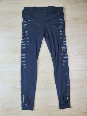 Athleta Be Free Reflective Leggings Running Pants Black Size Small
