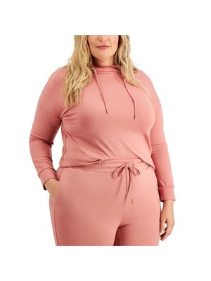 Женский розовый топ ANNE KLEIN с длинным рукавом и воронкообразным вырезом плюс 1X