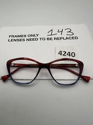 Di Valdi DVO 8148 DVO-8148 COL 50 Red Purple Blue Eyeglasses Frame 54-17-145