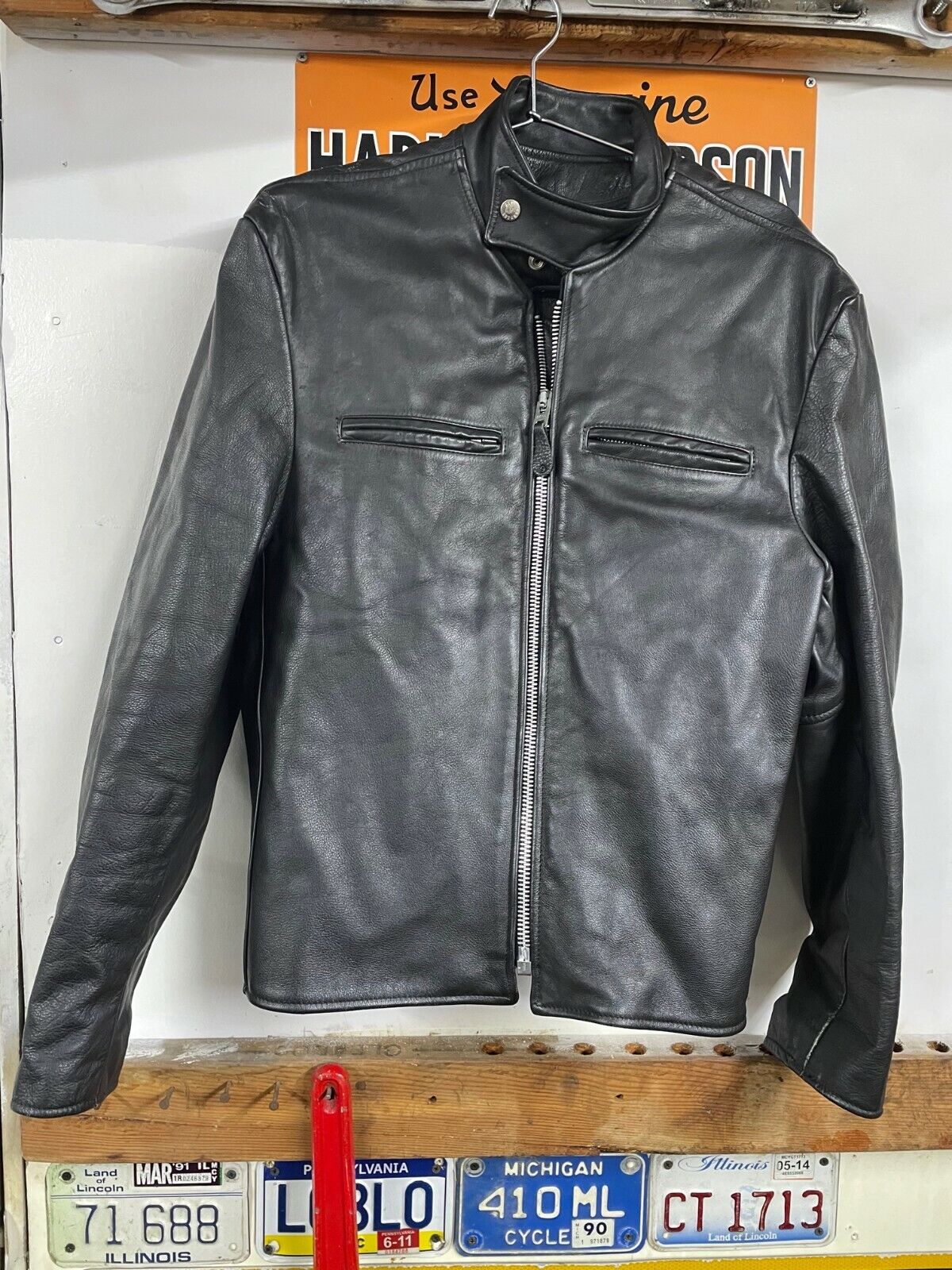 vtg Branded leather Motorcycle Jacket- sz 42 vtg Branded leather Motorcycle Jacket- sz 42