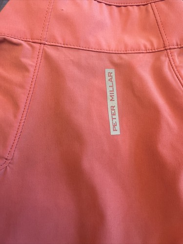 Pre-owned Peter Millar Flex Performance Half Zip Golf Vest Pink Large Coral Pear $200