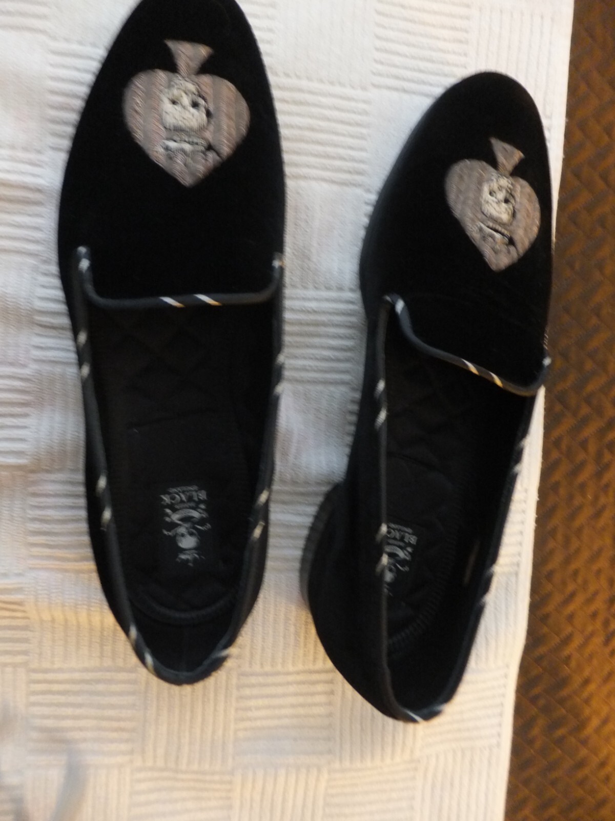 BARKER BLACK Hand embroidered logo Black Velvet 12 barker black men shoes,black in color..size us 11...named  main image 3