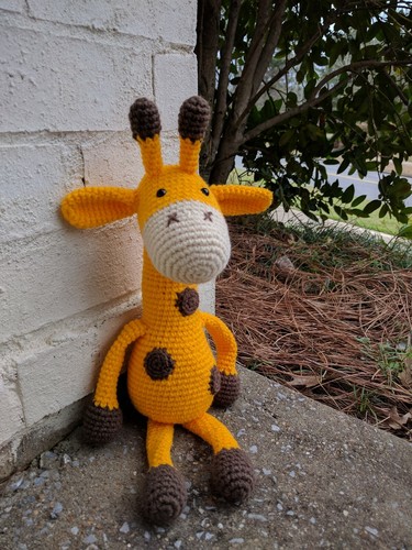 Crochet Giraffe Yellow/Brown Handmade Stuffed Toy Amigurumi Animals Giraffe