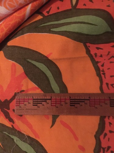 VTG 1960s DAVID & DASH DESIGNER FABRIC 1 YARD Oranges Fruits