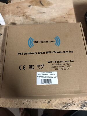 Wifi-Texas WS-POE-8-48V60W POE INJECTOR FOR VOIP & IP CAMERAS New In Box (003)