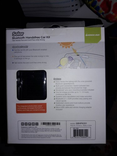 Iogear Solar Bluetooth Handsfree Car Kit GBHFK231