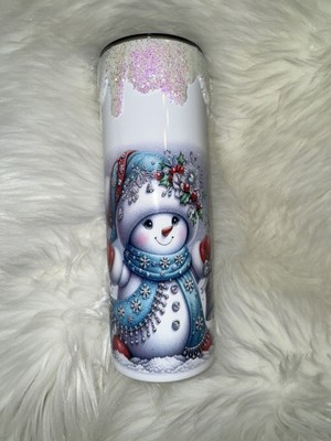 Snowman 20-ounce Sub Insulated Tumbler With Glitter Epoxy Drips