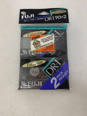 Vintage 2-PACK FUJI DR-I Small Cassette Tape In Extra Slim Case 90 min. New!!