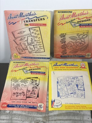 Lot (x20) Aunt Martha's Hot Iron Transfers Embroidery Birds Animals Cats Dogs