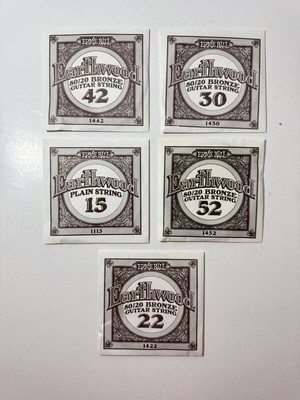 Ernie Ball Earthwood Guitar String Lot of 5 #'s 15, 22, 30, 42, 52