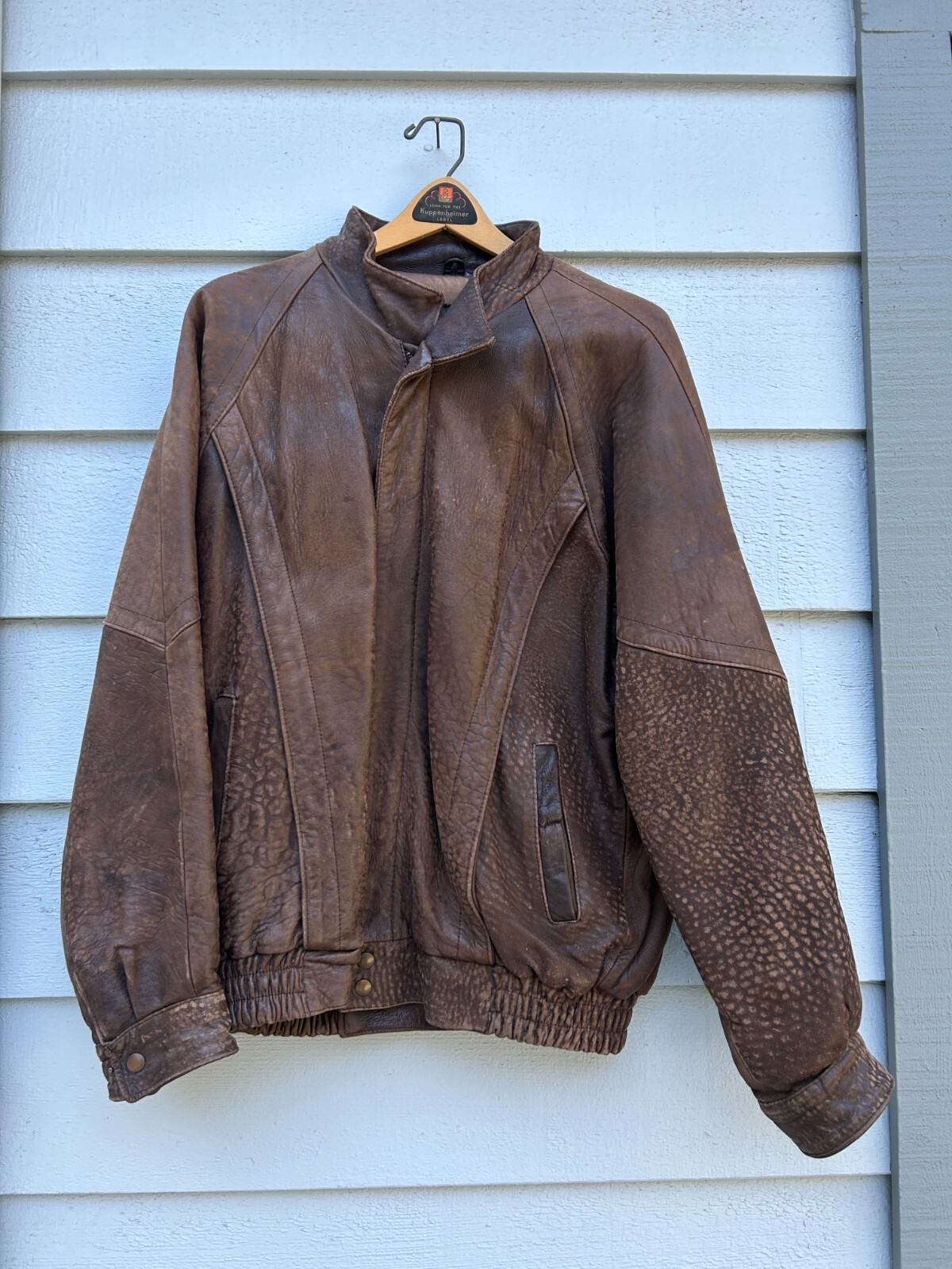 Pour Le Sport Leather Jacket Size 42 Rustic Brown Vintage