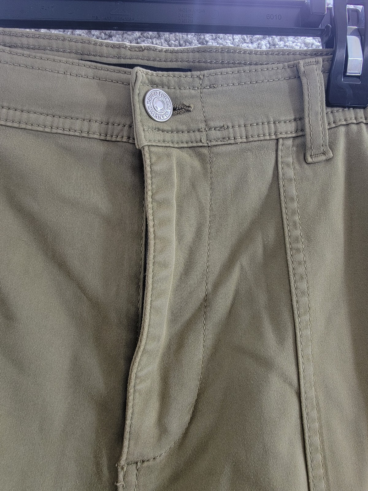 7 For All Mankind Darted Boyfriend Joggers Womens 31 Army Zip-fly Button Closure - Picture 10 of 19