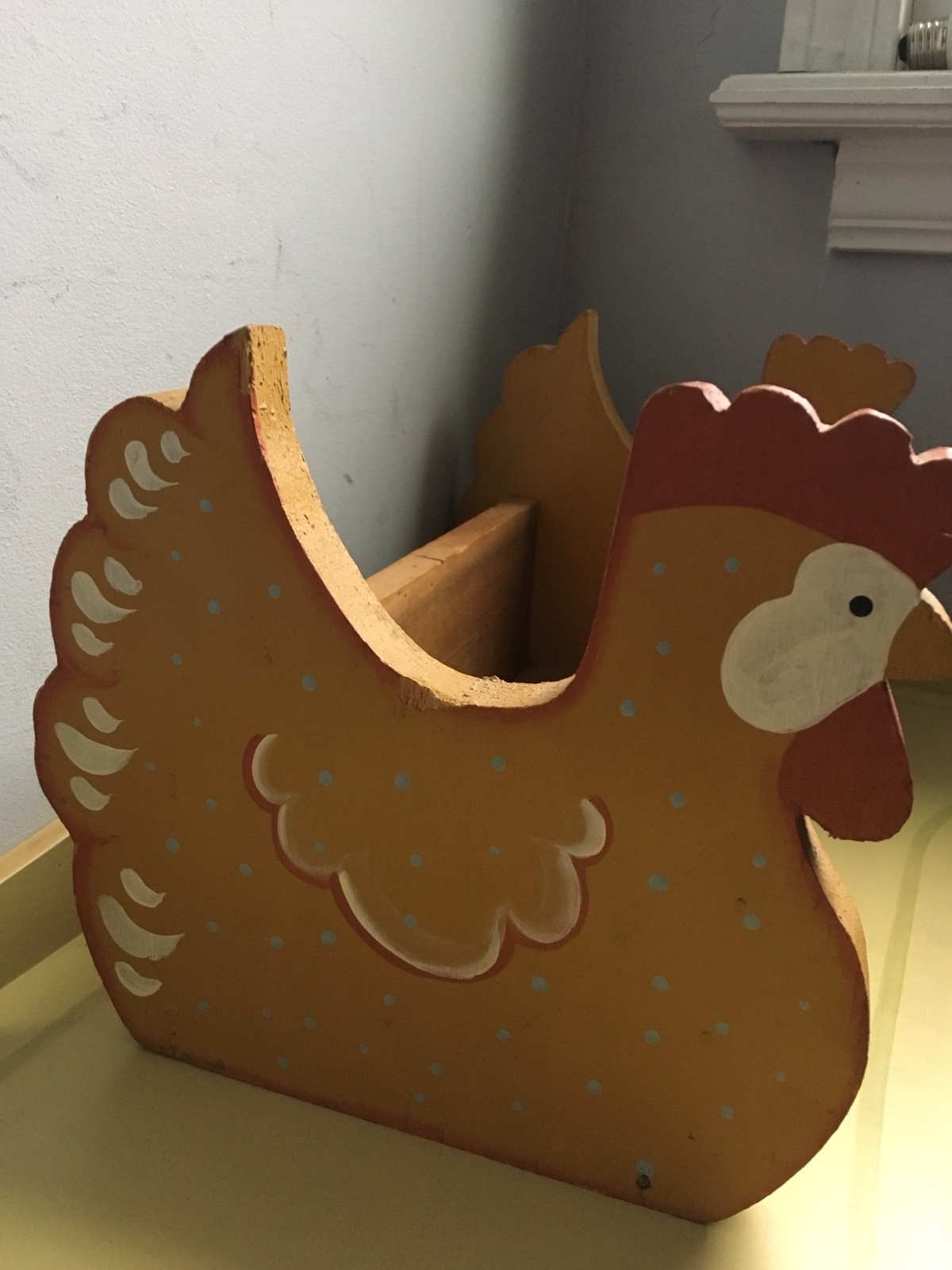 RARE Vintage WOOD Chicken ROOSTER Chicken BOX * Shabby Chic