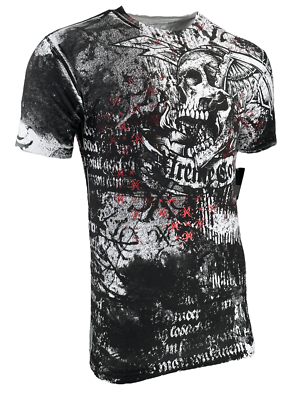 Xtreme Couture By Affliction Men's T-shirt Combatant Skull Biker S-5XL