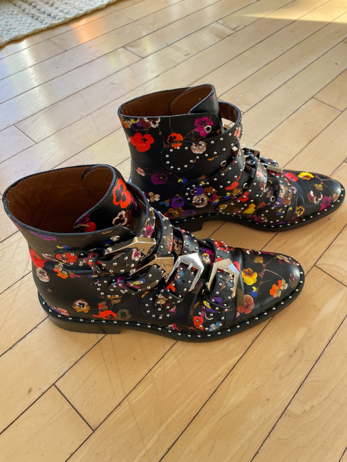 Givenchy Elegant Black Floral Studded Boots, Size 38 | eBay