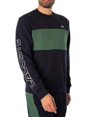 

Мужская толстовка с цветными блоками Lacoste, синяя, Синий