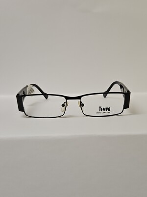 Tempo CTM9013 bk Eyeglasses Frames Black Rectangular Full Rim 52-16-140