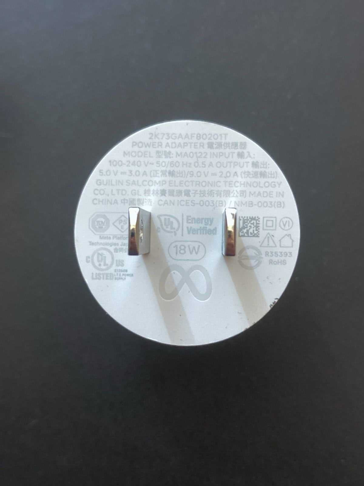 Meta Quest 3 Original AC Adapter Charging Cable Genuine