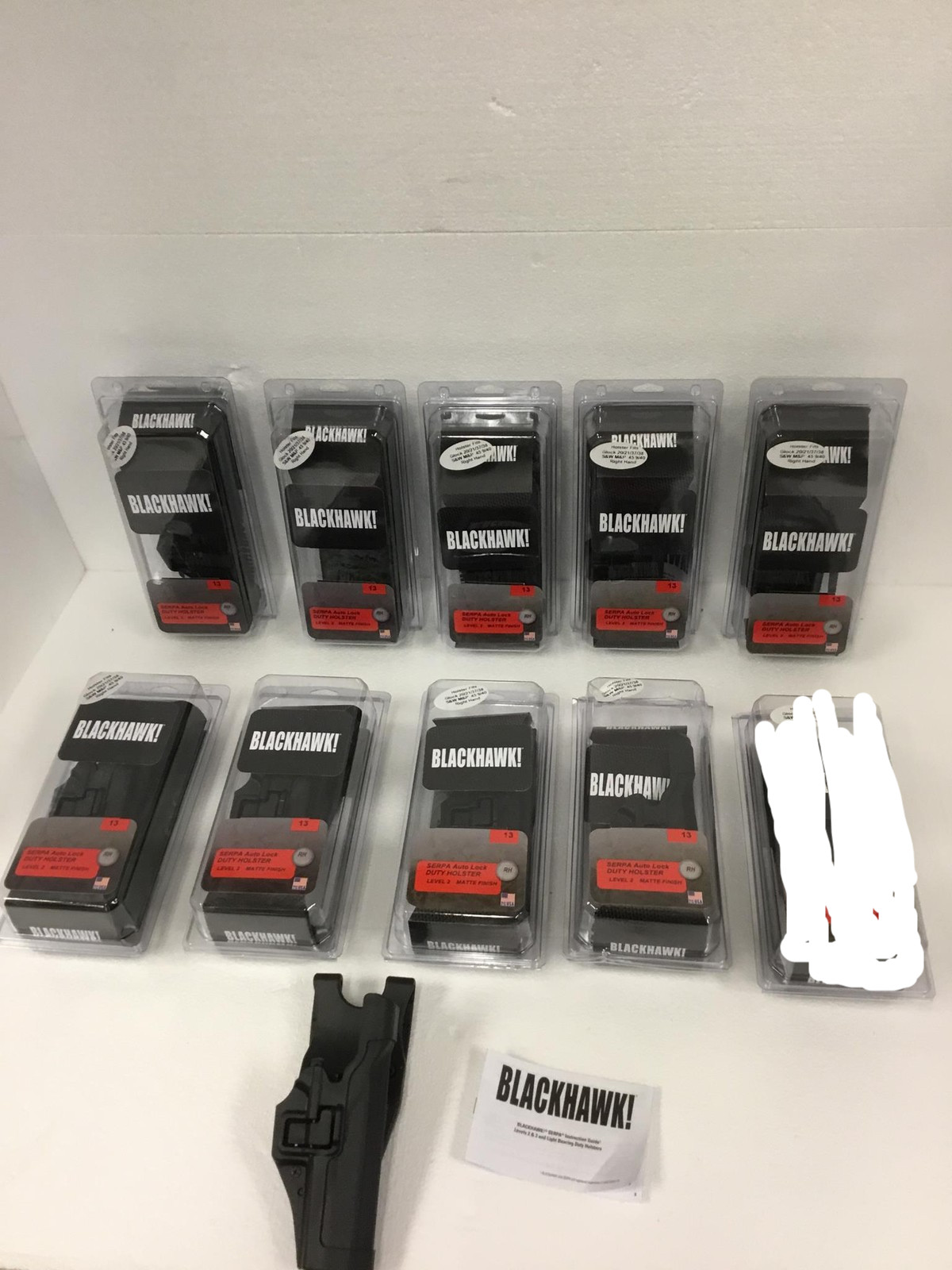 Lot of 9 New Blackhawk SERPA Level 2 Duty Holster RH Glock 20/21/37/38 M&P .45
