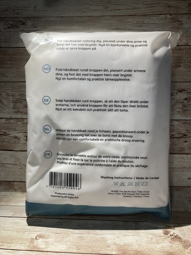 Daily Concepts Your Body Towel Wrap Quick Dry White Brand New In Sealed Package