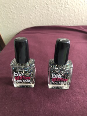 2 Sally Hansen big glitter topcoat. 130 Color Is Meteor Light.