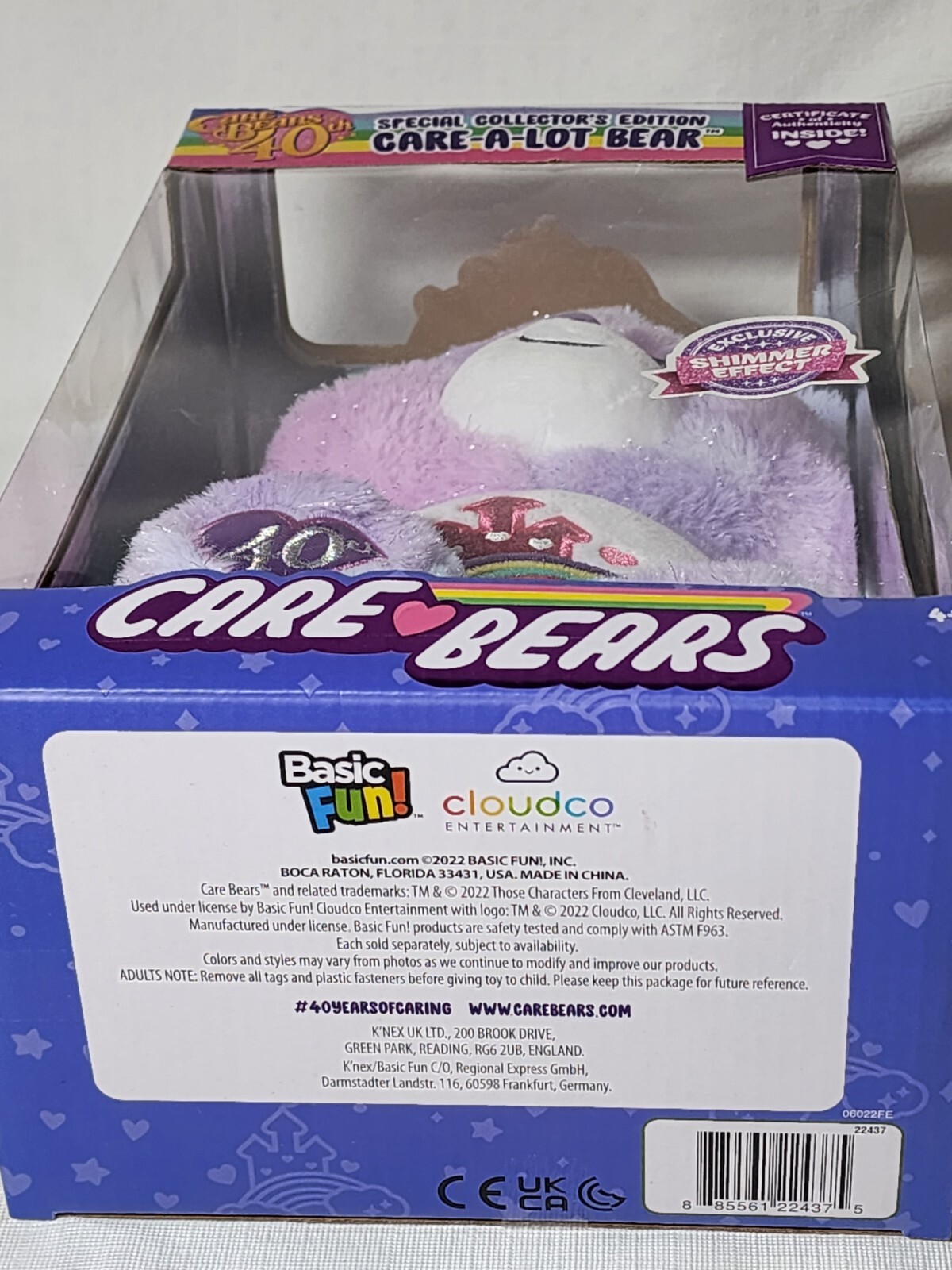 Care Bears 40th Special Collector’s Edition Care a Lot Shimmer  Effects, NEW