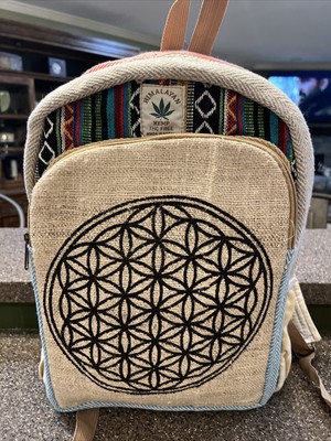 Himalayan Hemp THC Free New W/Tags Back Pack Made In Nepal Siddhartha Full Size!