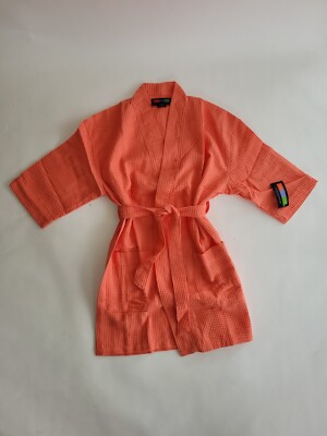 Waffle Weave Kimono Robe Thigh Length - Terry Town
