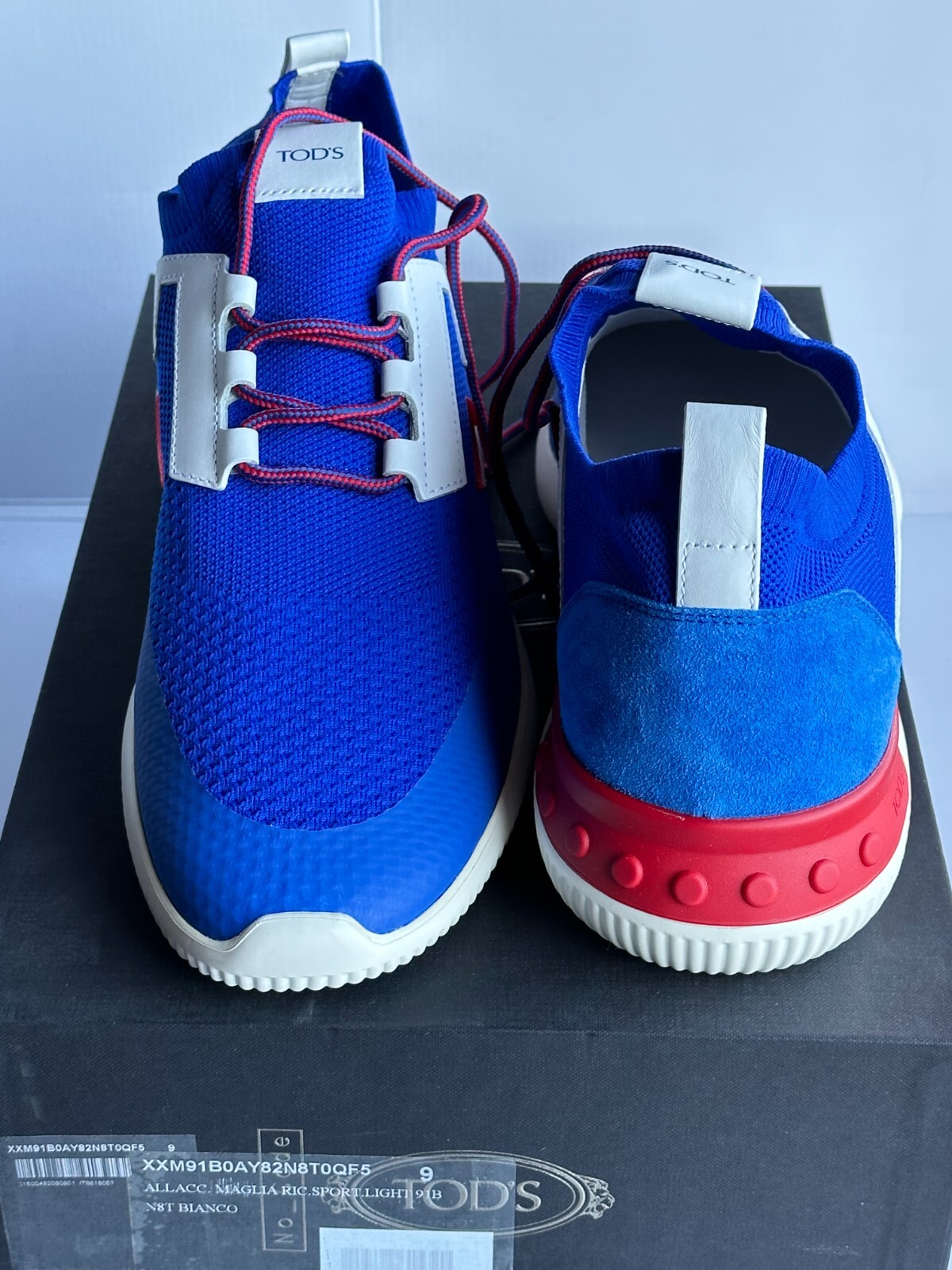 Pre-owned Tod's $875.00  No_code Men's Knit Tech Fabric & Leather Sneakers Size 10us/43eu In Multicolor