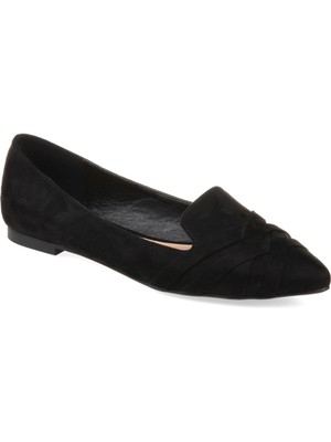 

JOURNEE COLLECTION Женские черные лоферы без шнуровки Mindee с острым носком, 7,5 м, Черный, MINDEE-FLAT