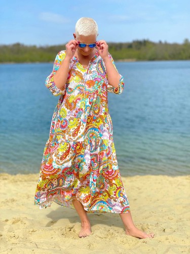 EMILY VAN DEN BERGH EMILY VAN DEN BERGH - BOHO STUFENKLEID PAISLEY-PRINT / WEISS-MULTICOLOUR