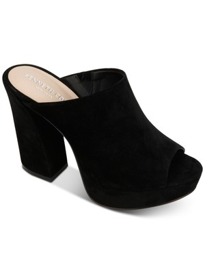 

KENNETH COLE NEW YORK Женские черные кожаные туфли-мюли на каблуке Gracen Flare, Черный, KLS9118SU