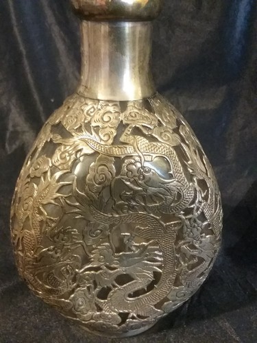 Chinese Export Silver N Cased Glass Decanter want hing?