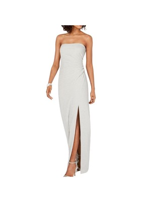 

ADRIANNA PAPELL Женское Серебряное Вечернее Платье Полной Длины Без Рукавов Body Con, Серебряный