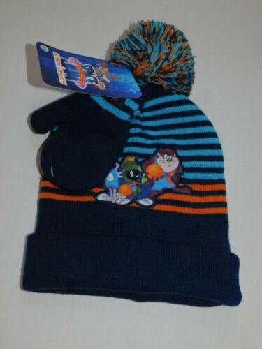 Boys Knit Hat & MItten Set Space Jam Blue Preschool