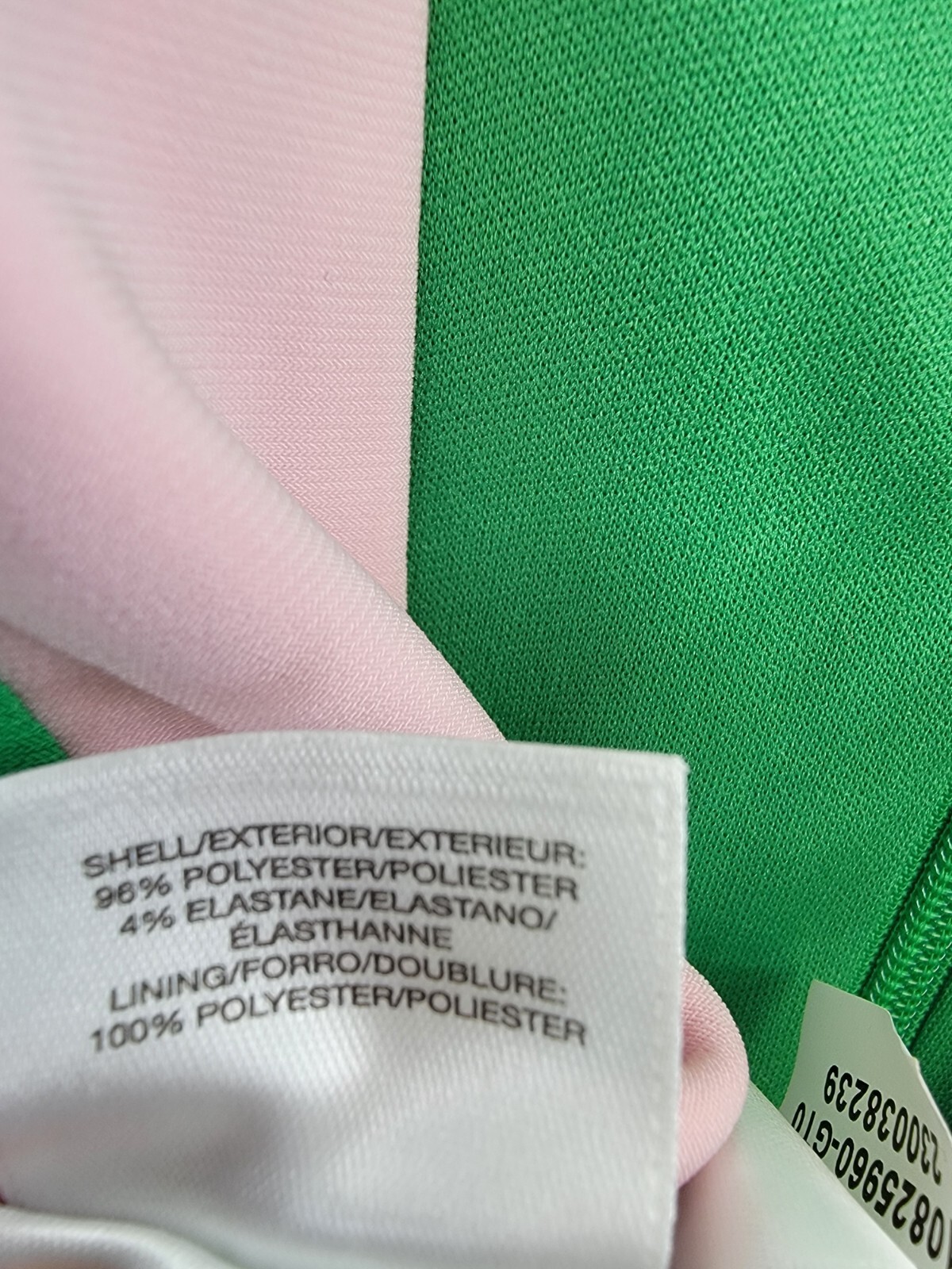 Kasper Colorblocked Faux-Wrap Sheath Dress Women's XXL Green/Pink Back Zip - Picture 14 of 16