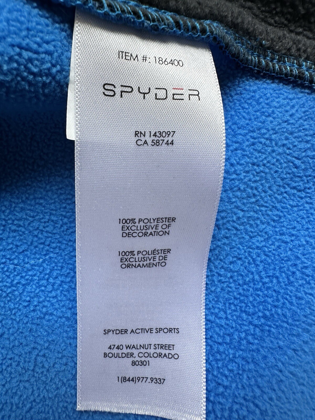 Spyder Mens Jacket SZ M Blue 1/4 Zip Fleece Lined Mock Neck Pullover