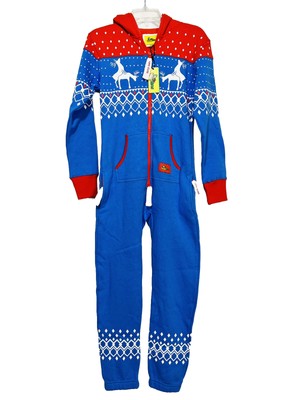 Tipsy Elves Christmas Jumpsuit Pajama Women  XXS Fleece Lined Humping Buck NWT