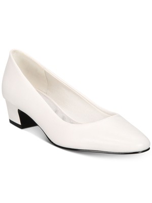 

Женские белые туфли без шнуровки EASY STREET с миндалевидным носком и блочным каблуком, Белый, PRIM