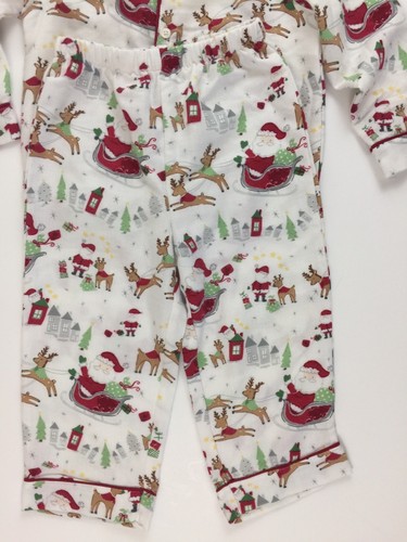 Pottery Barn Kids North Pole 2 Pc Flannel Pajamas Size 4 Christmas Holiday Santa